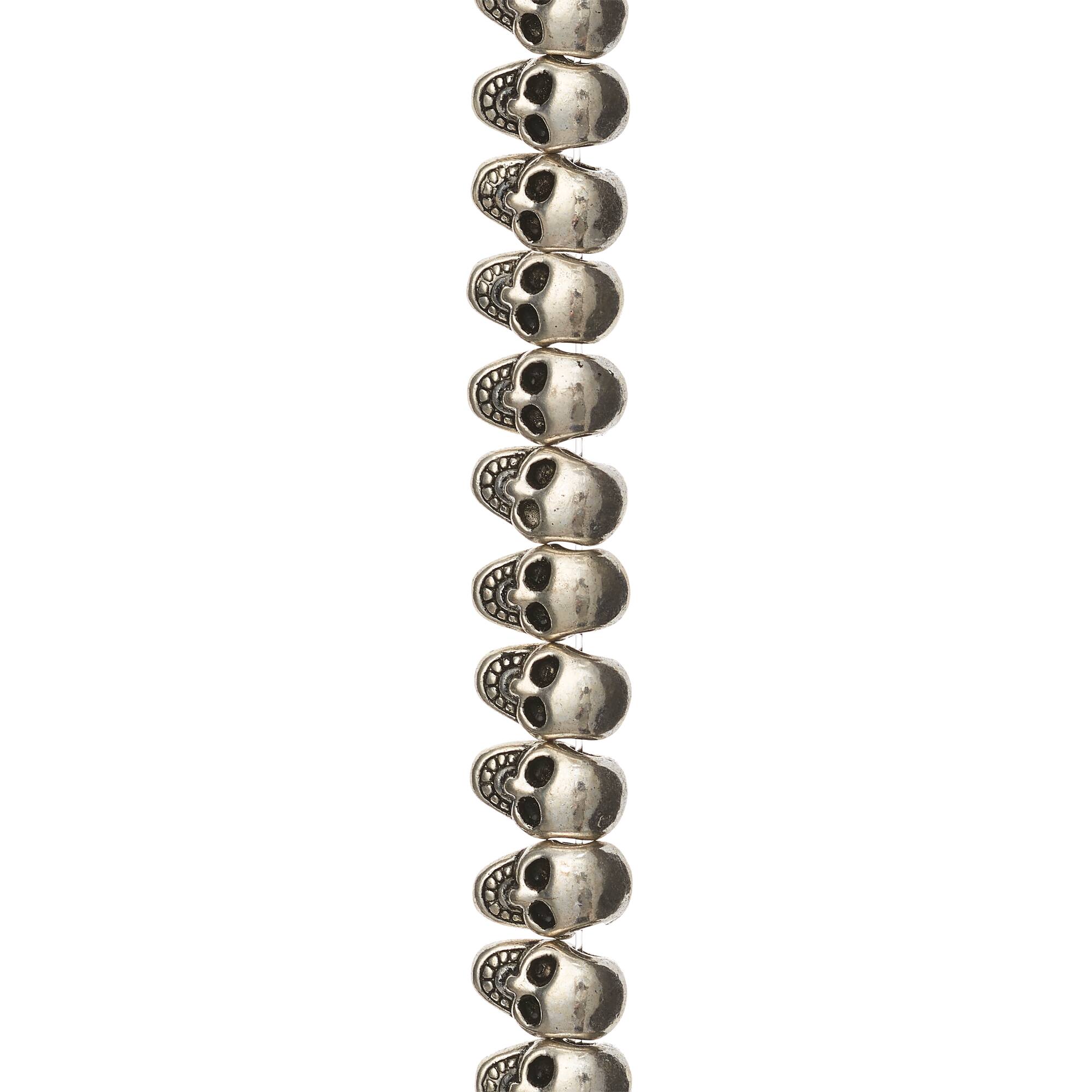 Antique Silver Metal Skull Beads, 11mm by Bead Landing™